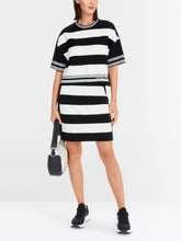 Load image into Gallery viewer, Marc Cain Short Sleeve Stripe Sweater in Black/White
