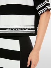 Load image into Gallery viewer, Marc Cain Short Sleeve Stripe Sweater in Black/White
