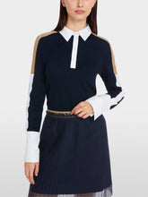 Load image into Gallery viewer, Marc Cain Colour Block Polo in Navy
