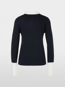 Marc Cain Colour Block Polo in Navy