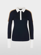 Load image into Gallery viewer, Marc Cain Colour Block Polo in Navy
