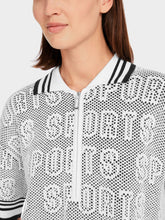 Load image into Gallery viewer, Marc Cain Zip Polo Sweater in White/Black
