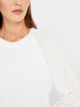 Load image into Gallery viewer, Marc Cain Pleated Sleeve Top in Off White
