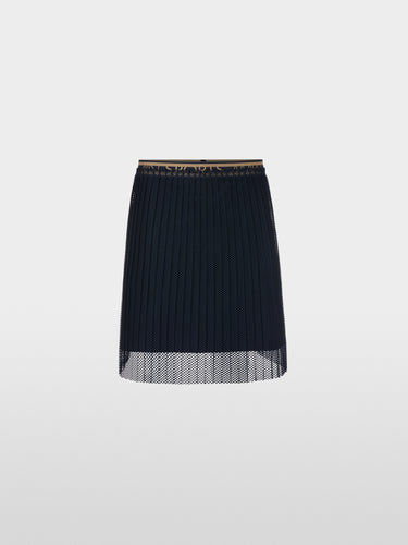 Marc Cain Pleated Net Skirt in Navy