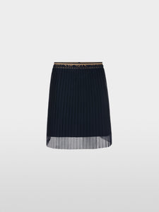 Marc Cain Pleated Net Skirt in Navy