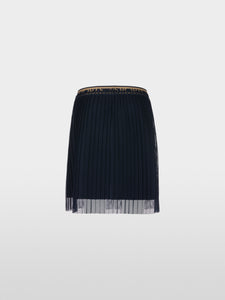 Marc Cain Pleated Net Skirt in Navy