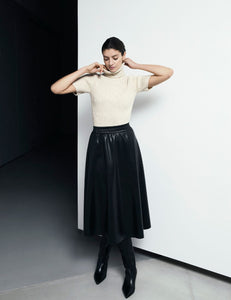 Raffaello Rossi Smea Vegan Leather Skirt in Black