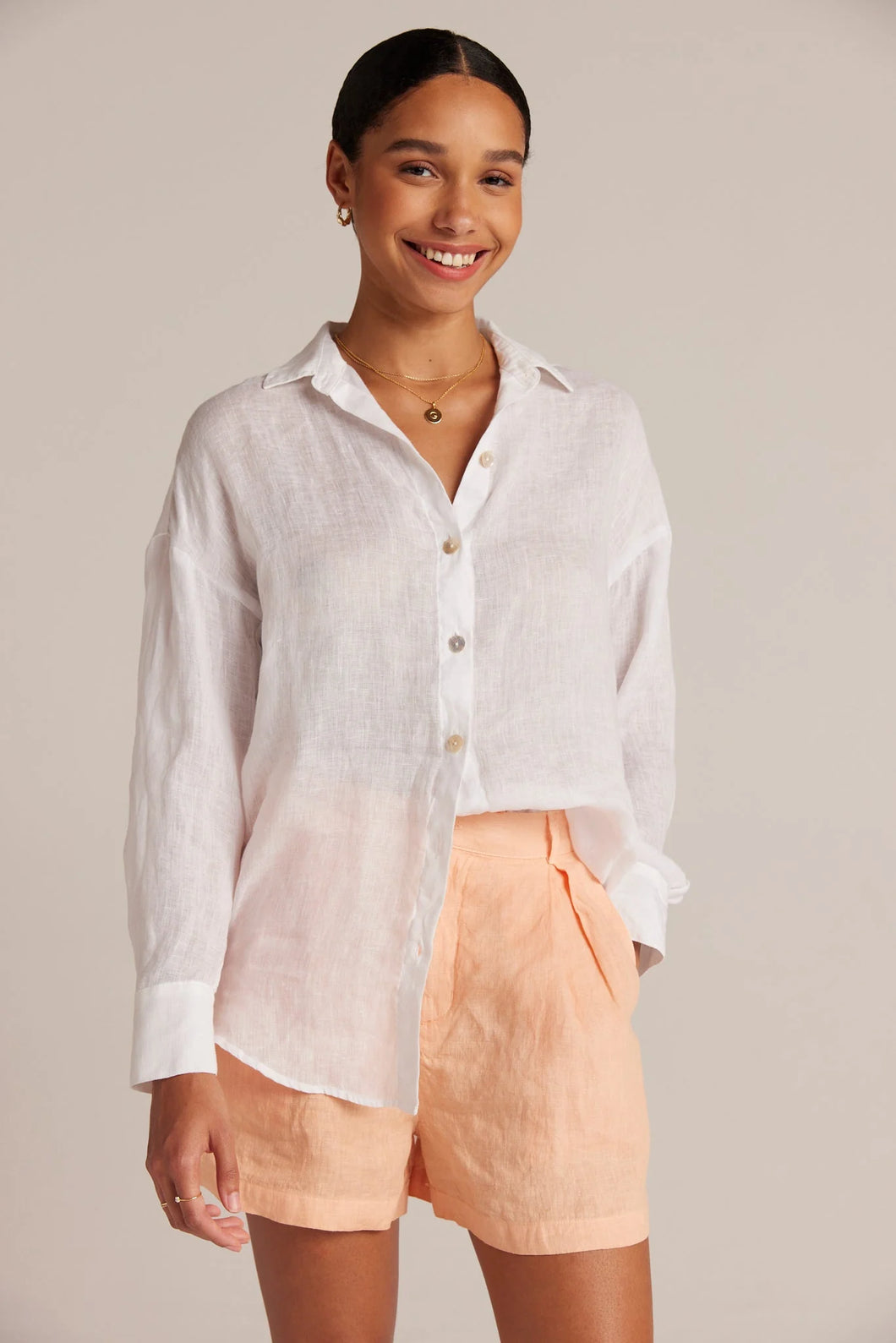 Bella Dahl Linen Boyfriend Button Down Shirt