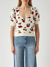 Load image into Gallery viewer, Twinset Cotton Sweater with Cherry Print
