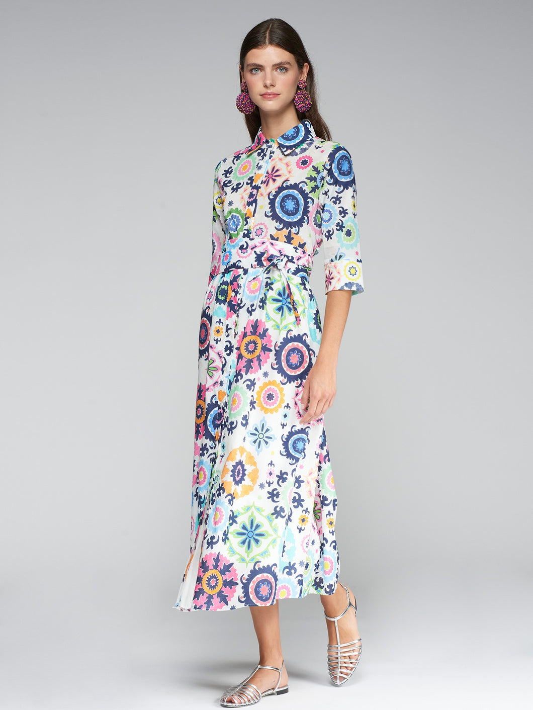 Vilagallo Brenda Dress in Multicolour Voile