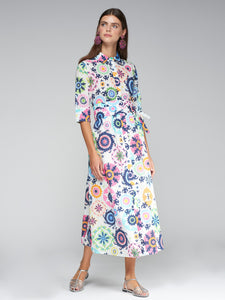 Vilagallo Brenda Dress in Multicolour Voile