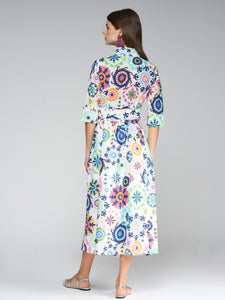 Vilagallo Brenda Dress in Multicolour Voile