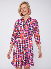 Load image into Gallery viewer, Vilagallo Dover Dress in Pink/Navy Geometric
