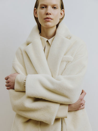 Molliolli Moli Faux Fur Jacket in Ivory