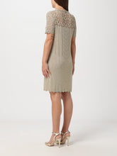 Load image into Gallery viewer, Twinset Short Sleeve Lurex Knit Dress in Gold
