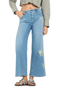 Cambio Palazzo Cropped Jeans in Summer Love