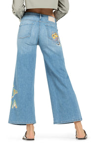 Cambio Palazzo Cropped Jeans in Summer Love