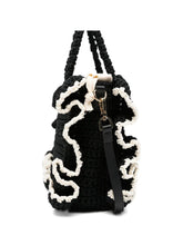 Load image into Gallery viewer, Twinset Crochet Shoulder Bag in Black/Cream
