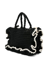 Load image into Gallery viewer, Twinset Crochet Shoulder Bag in Black/Cream
