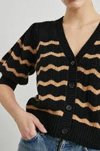 Load image into Gallery viewer, Rails Isla Cardigan in Black Camel Stripe
