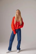 Load image into Gallery viewer, Crush Cashmere Amara Lolas Cropped Cardigan in Chilli
