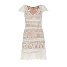 Load image into Gallery viewer, Twinset Short Crochet Knit Dress in Snow
