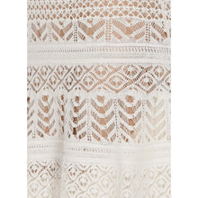 Load image into Gallery viewer, Twinset Short Crochet Knit Dress in Snow
