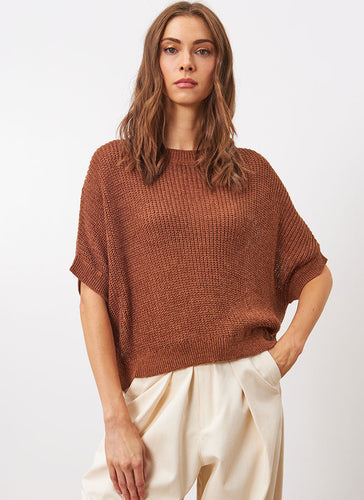 Line The Label Knit Top in Caramel