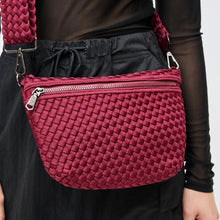 Load image into Gallery viewer, Sol And Selene Ethereal Woven Neoprene Belt Bag in Wine
