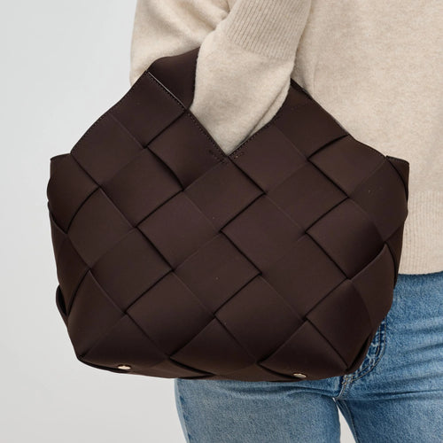 Sol And Selene Resilience Woven Neoprene Tote in Chocolate