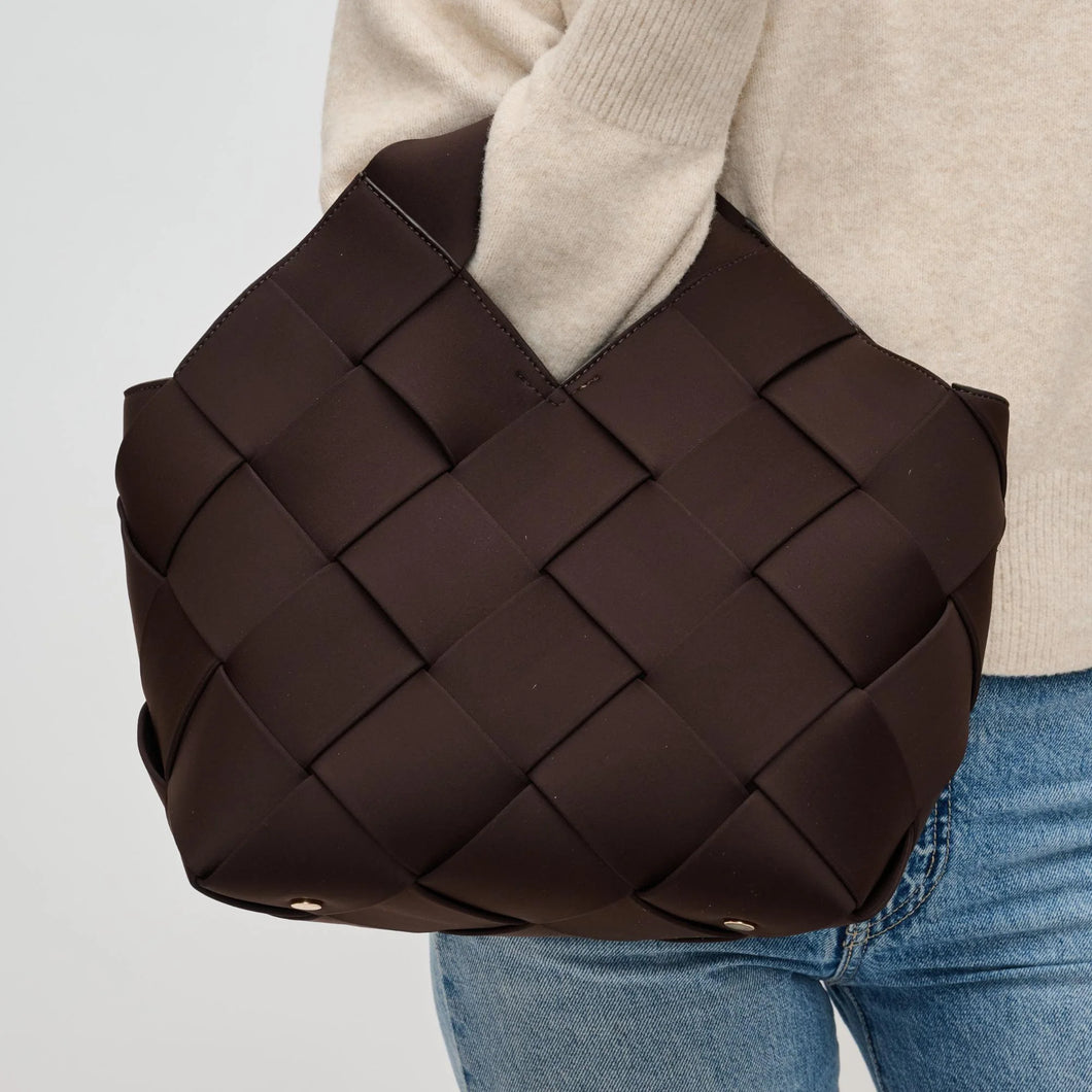 Sol And Selene Resilience Woven Neoprene Tote in Chocolate