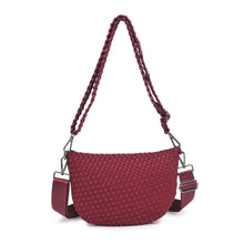 Load image into Gallery viewer, Sol And Selene Ethereal Woven Neoprene Belt Bag in Wine
