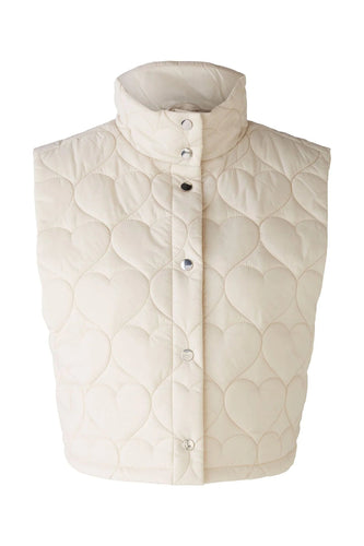 Oui Quilted Vest in Beige