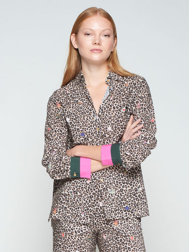 Vilagallo Mariela Leopard Print Shirt
