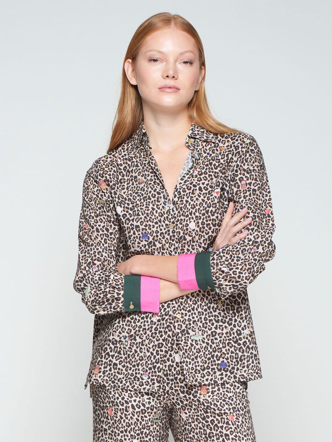 Vilagallo Mariela Leopard Print Shirt