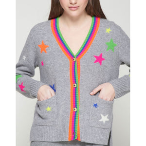 Vilagallo Alina Stars Cardigan in Grey