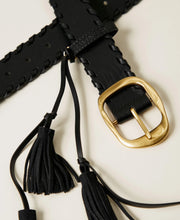 Load image into Gallery viewer, Twinset Suede Tassel Belt in Black
