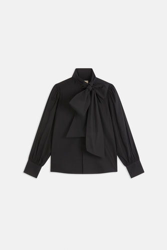 Suncoo Leny Bow Tie Blouse in Black