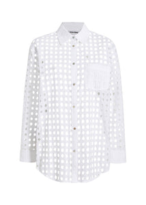 Solid & Striped Eyelet Oxford Tunic in Marshmallow