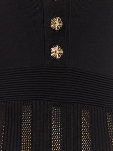Twinset Ribbed Knit Midi Dress in Black