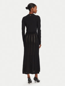Twinset Ribbed Knit Midi Dress in Black