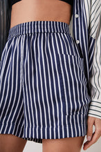 Load image into Gallery viewer, Rails Boxer Silk Shorts in Navy Kent Stripe
