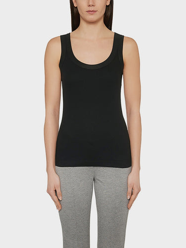 Marc Cain Fine Ribbed Tank Top in Black