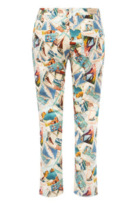 Seductive Claire Cropped Pant in Postcard Print